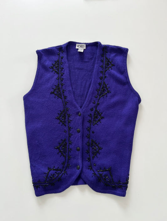 Koret Hand Embroidered Vest Sweater-Bust 48