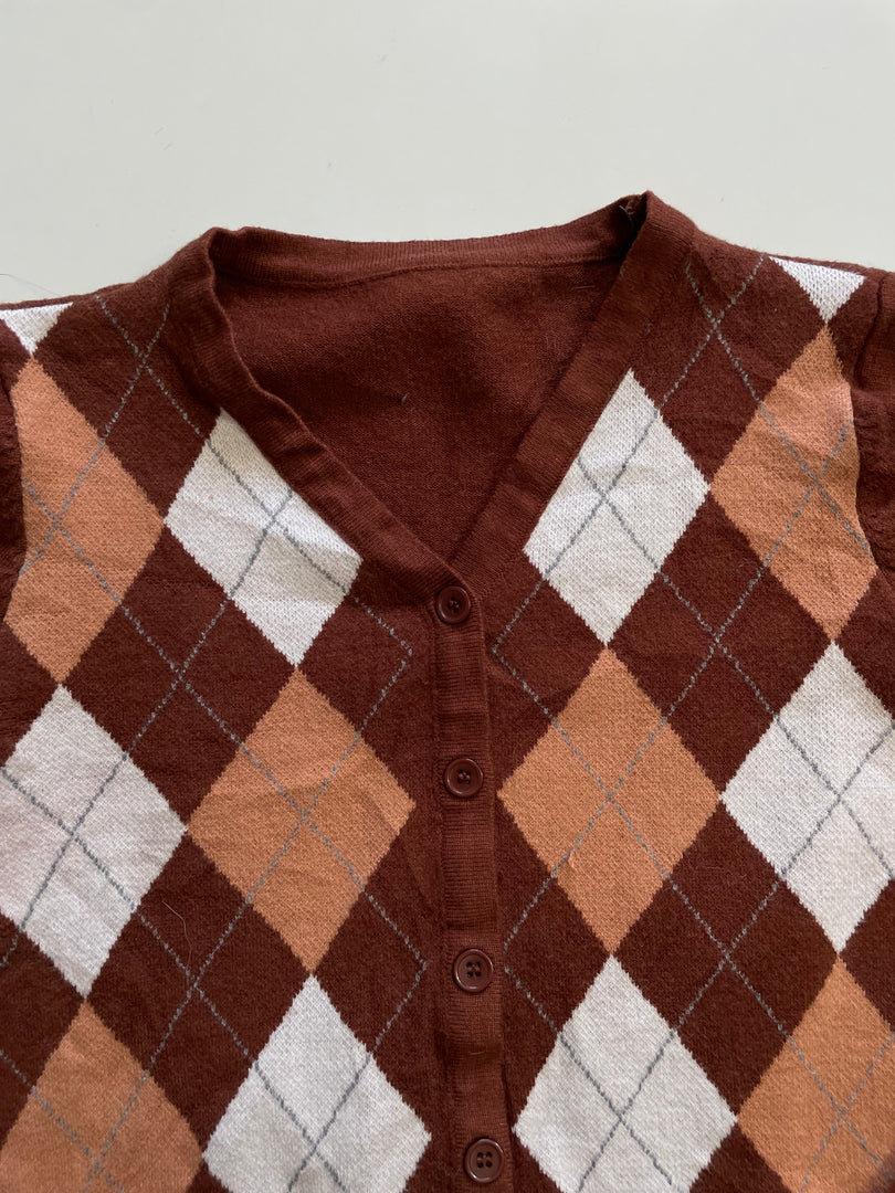 Argyle Soft Cardigan - Bust 30 to 32