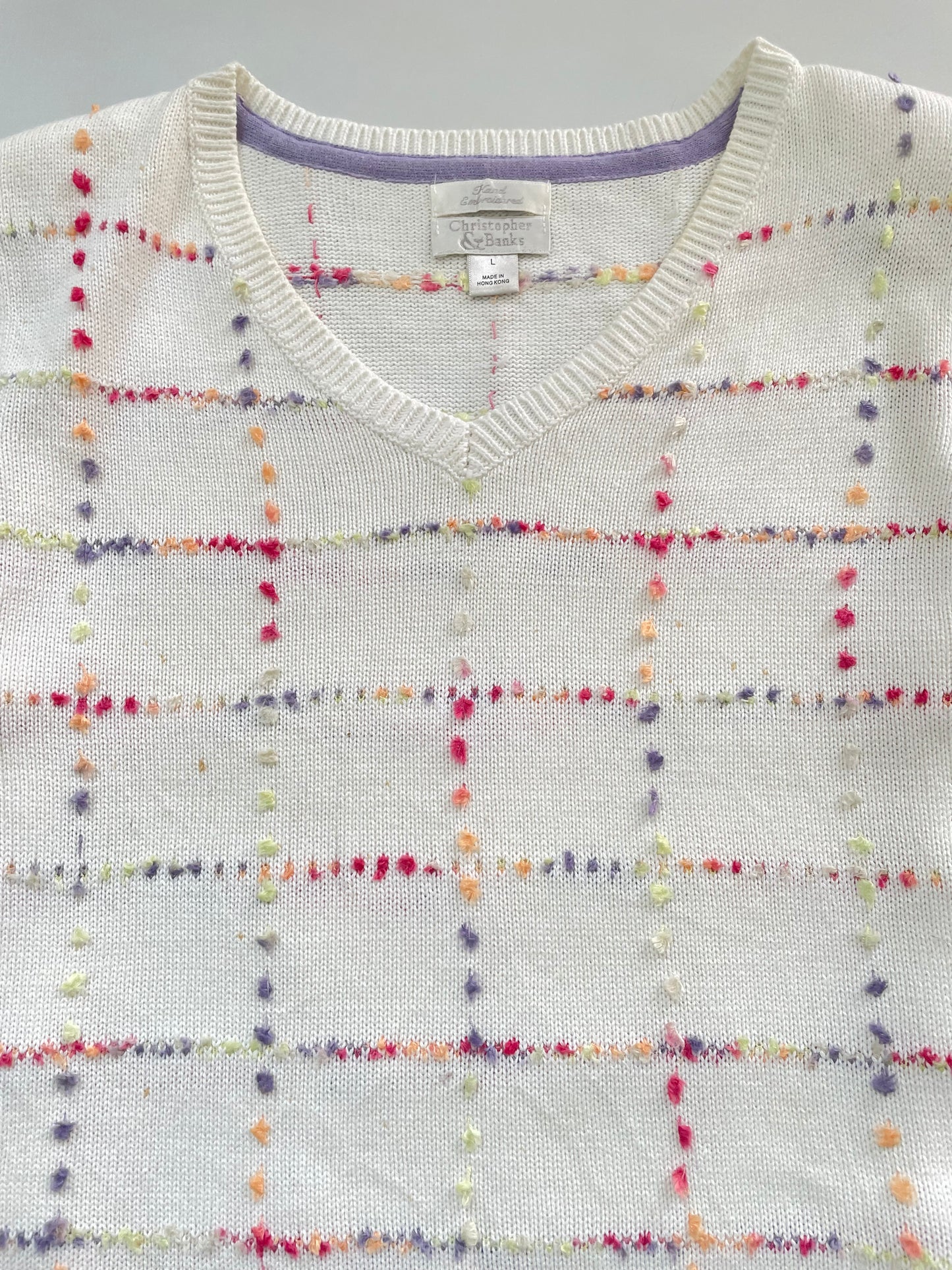Christopher & Banks Embroidered Sweater Vest-Bust 38