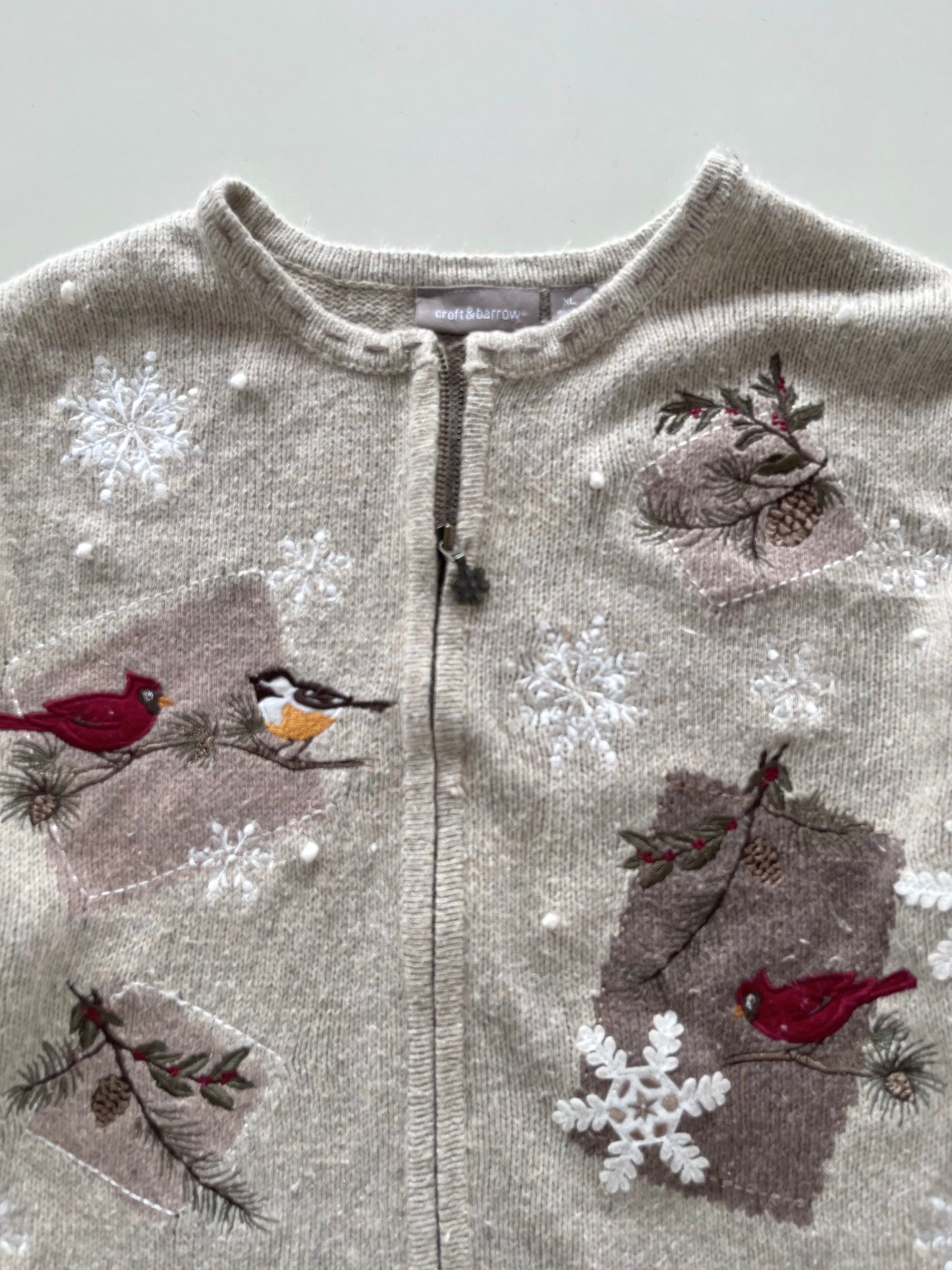 Croft & Barrow Embroidered Vintage Sweater-Bust 46