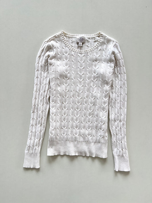 St John’s Bay Vintage Cable Knit Solid Sweater-Bust 38