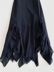 Asymmetric Black Skirt-Waist 26 to 32