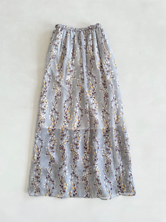Baby Blue Floral Skirt-Waist 24 to 30