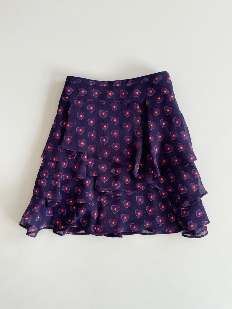 Purple Hearts Ruffle Skirt-Waist 26