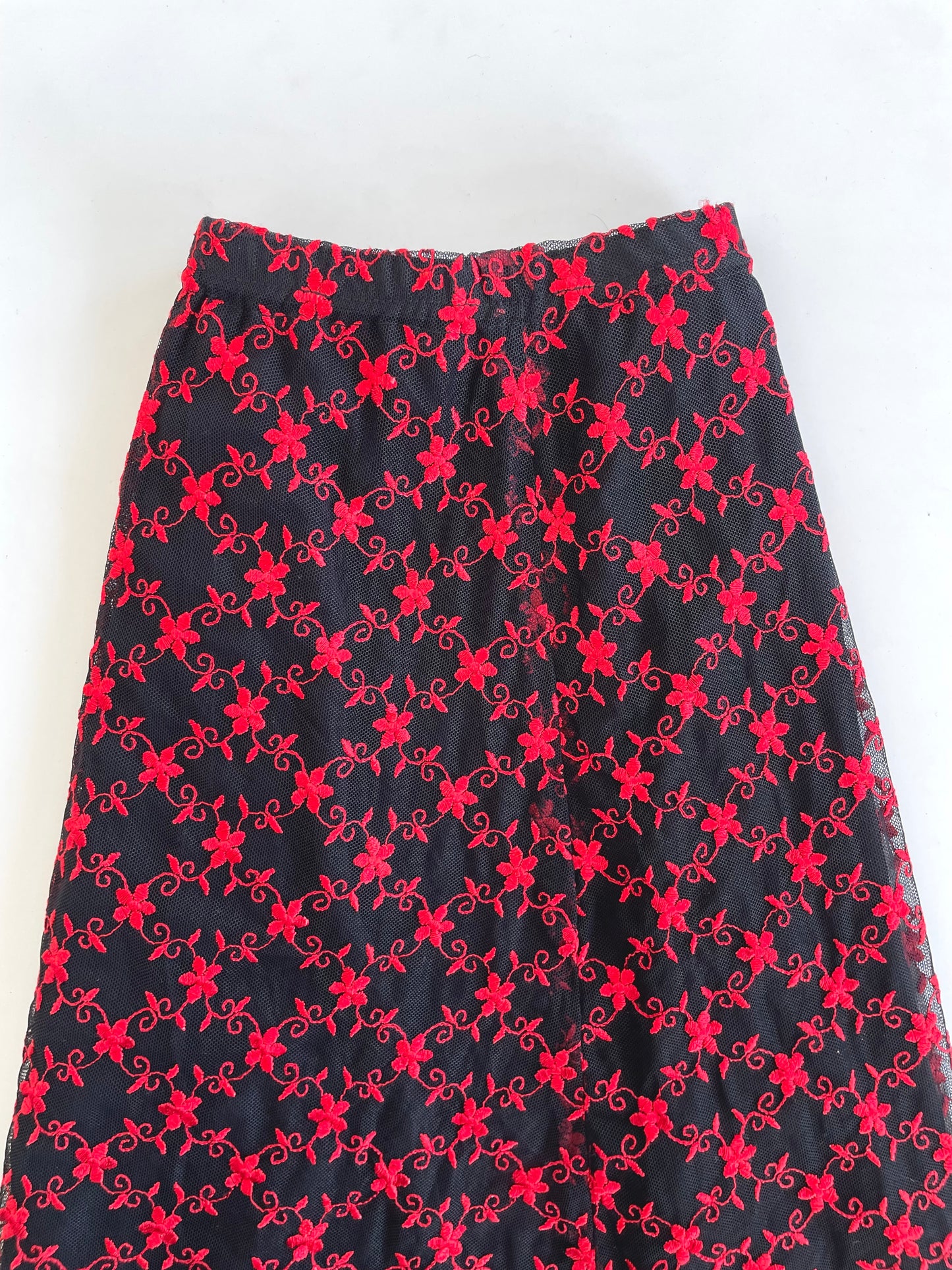 Embroidered Semi Sheer Skirt-Waist 32 to 36