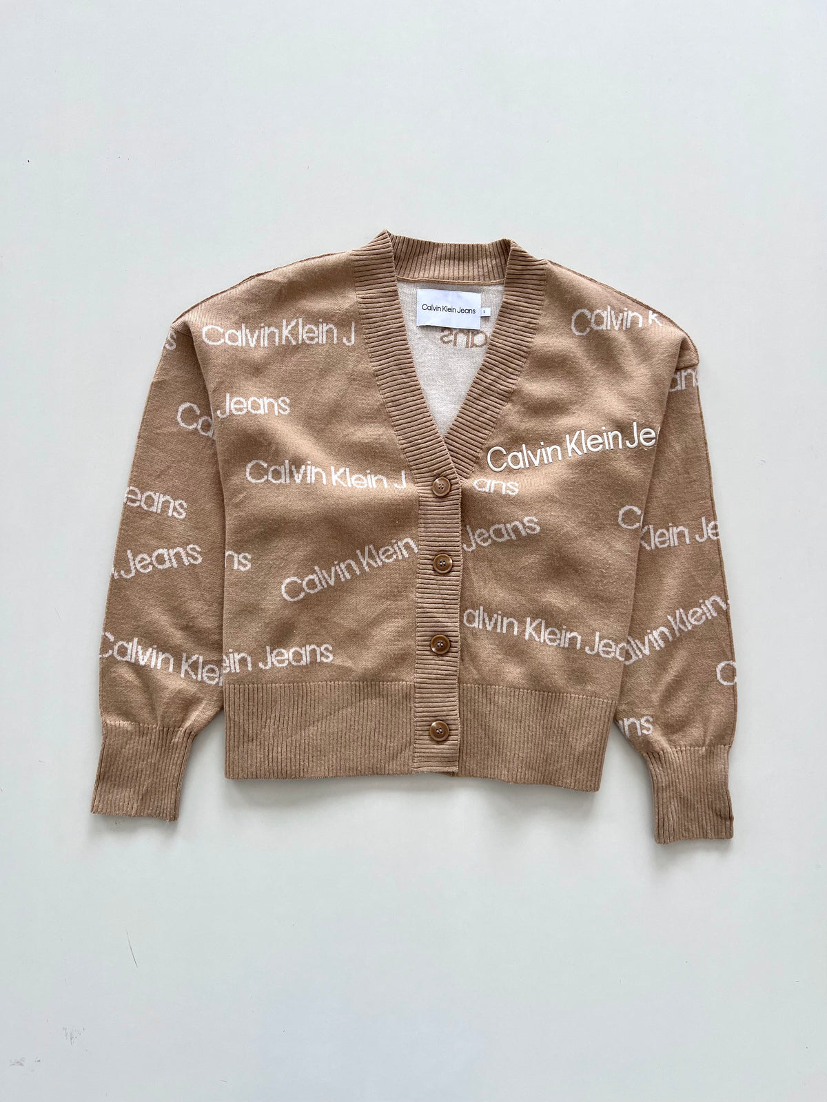 Calvin Klein 54%Wool Vintage Cardigan-Bust 50