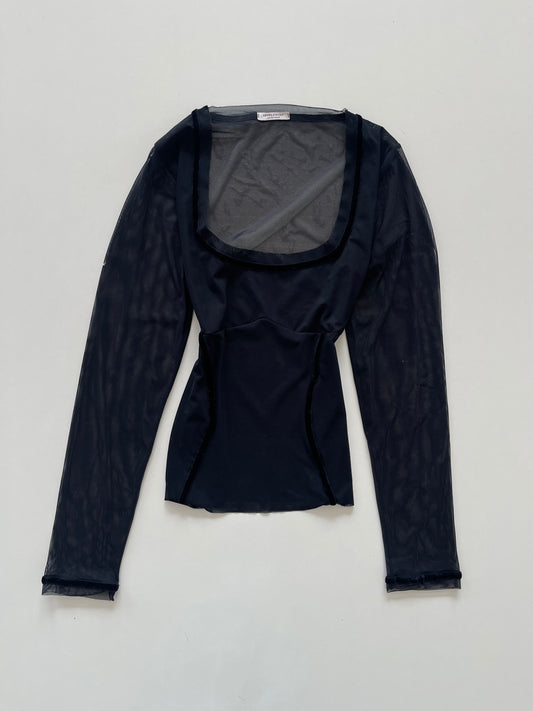 Level Eleven Square Neck Sheer Top-Bust 34 to 36