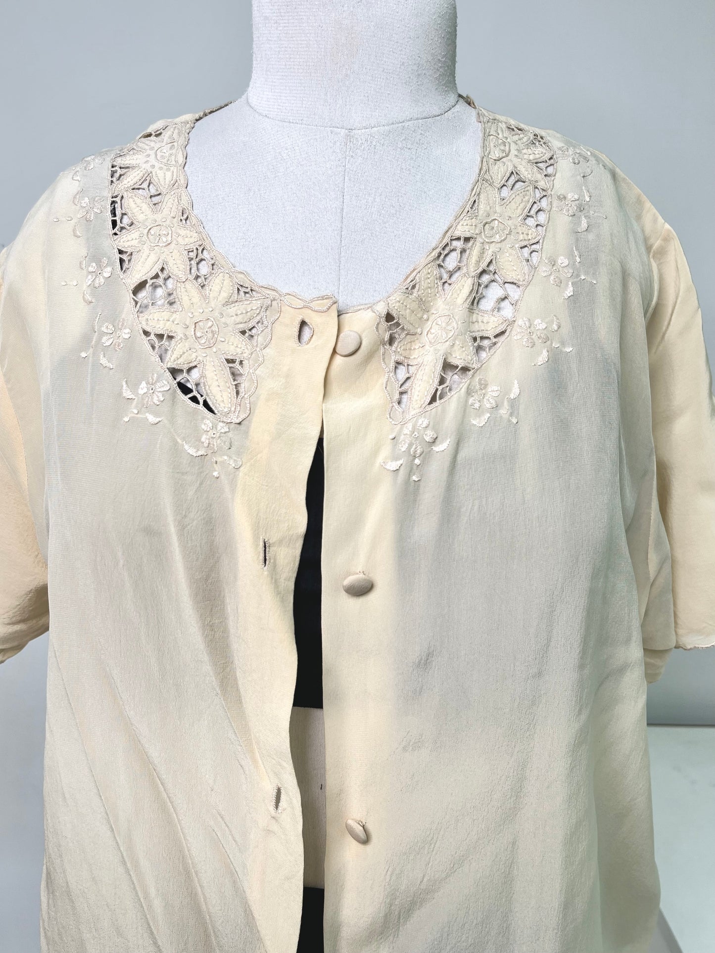 Milano Cutwork Pure Silk Shirt-Bust 42