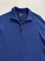 Load image into Gallery viewer, Blue Half Zip Up Soft Sweater - Chest 46
