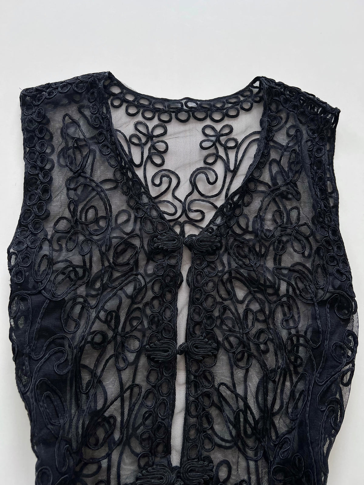 Embroidered Sheer Top-Bust 36 to 38
