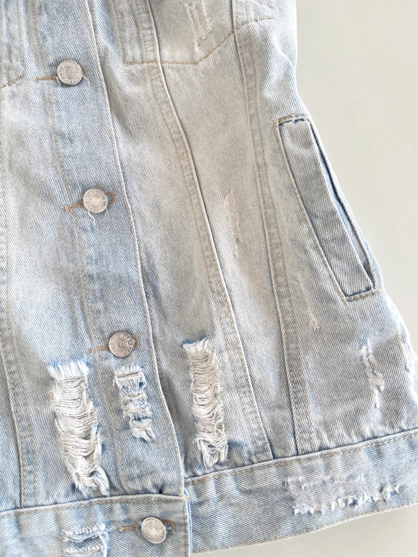 Embroidered Denim Jacket-Bust 38