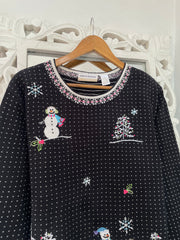 Alfred Dunner Embroidered Christmas Sweater-Bust 54