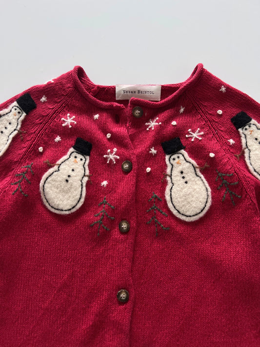 Susan Bristol Christmas Embroidered Sweater Cardigan-Bust 38