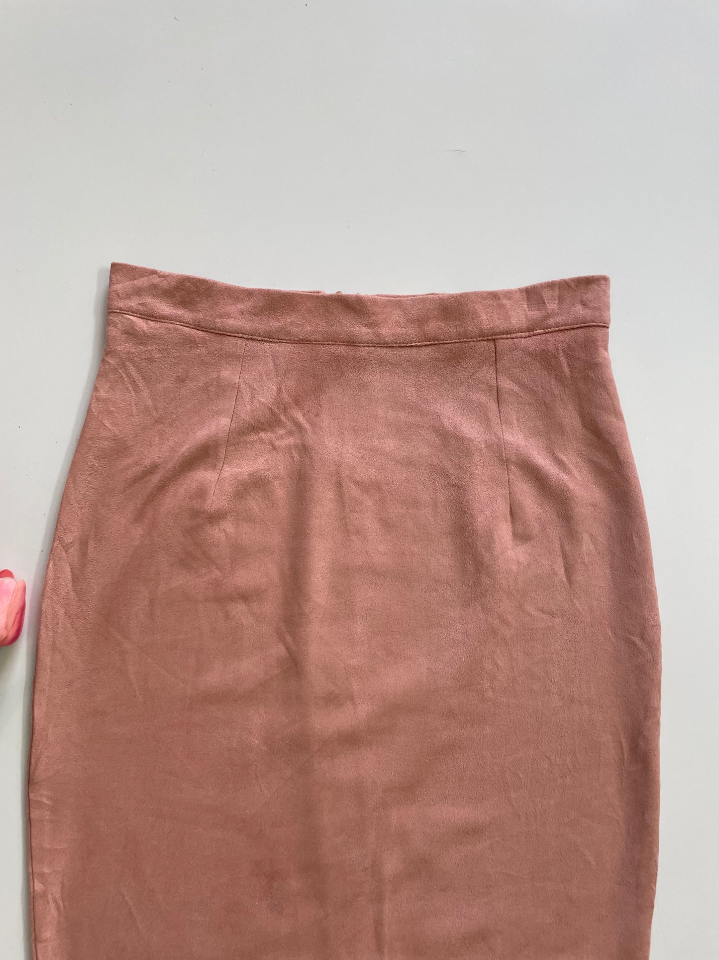 MISSGUIDED MELON PINK SUEDE SKIRT - WAIST 28