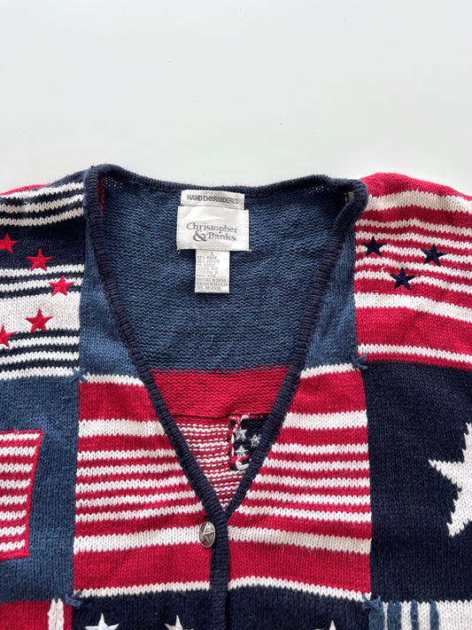 Christopher&Banks Embroidered Vest Sweater-Bust 44
