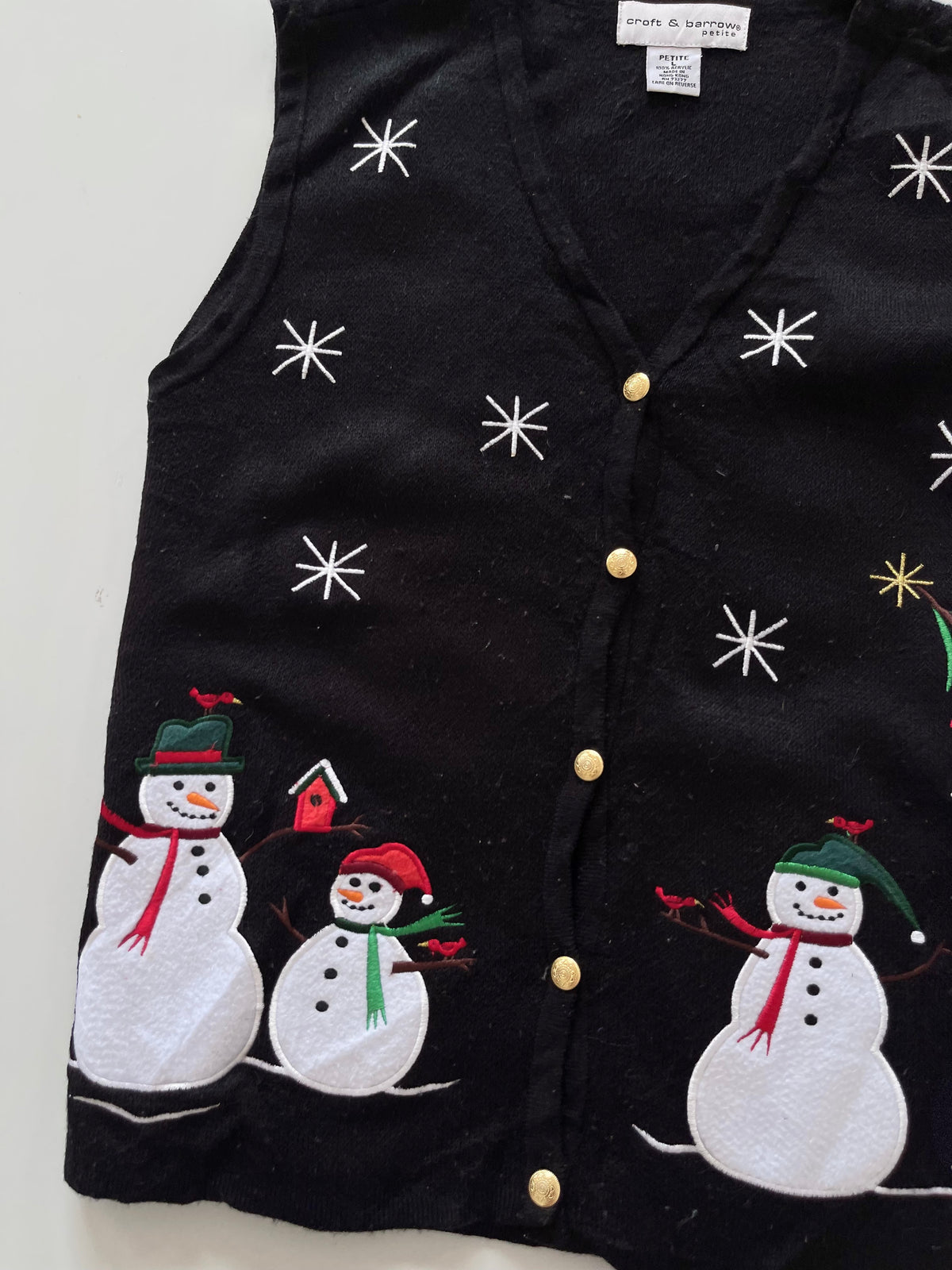 Croft&Barrow Embroidered Christmas Vest Sweater-Bust 36