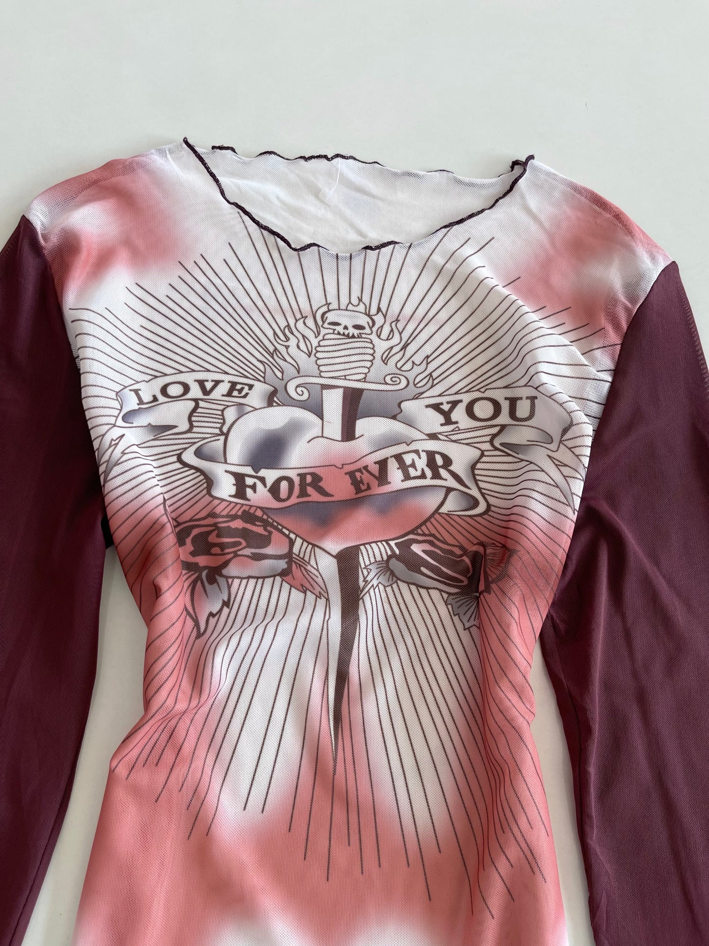 Y2k Sheer Top-Bust 30 to 32