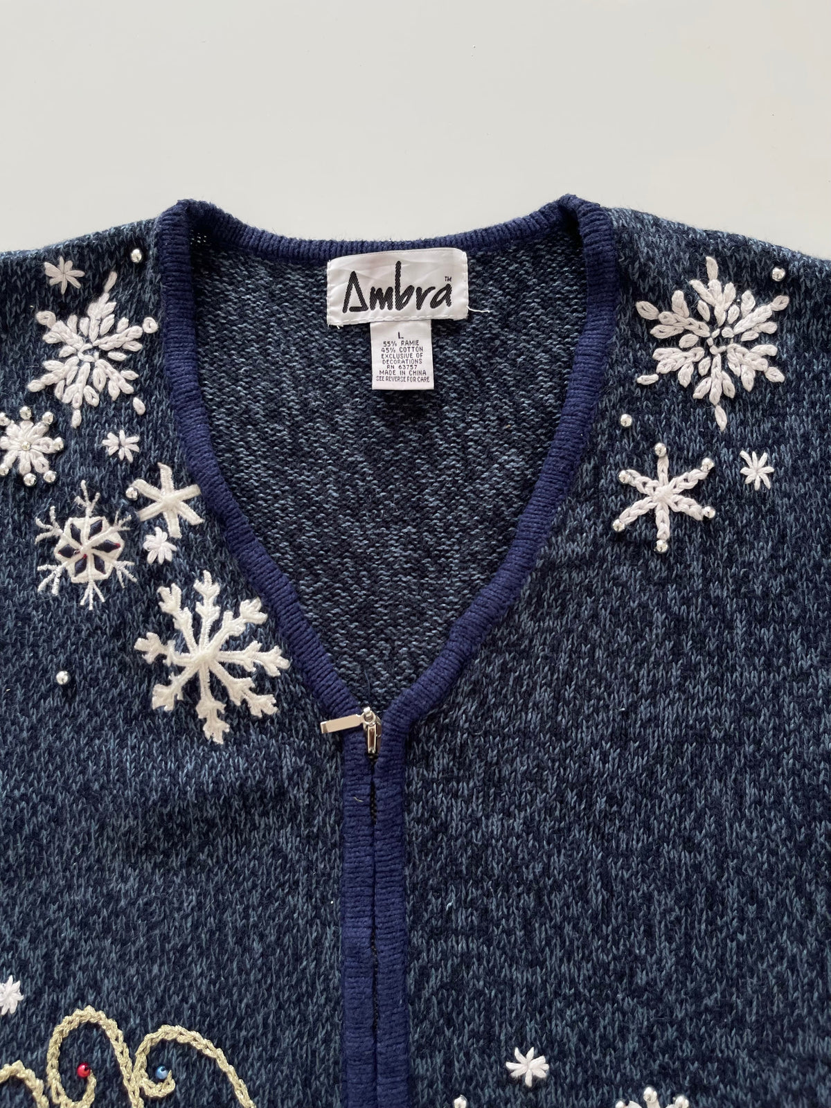 Ambar Embroidered Christmas Vest Sweater-Bust 44