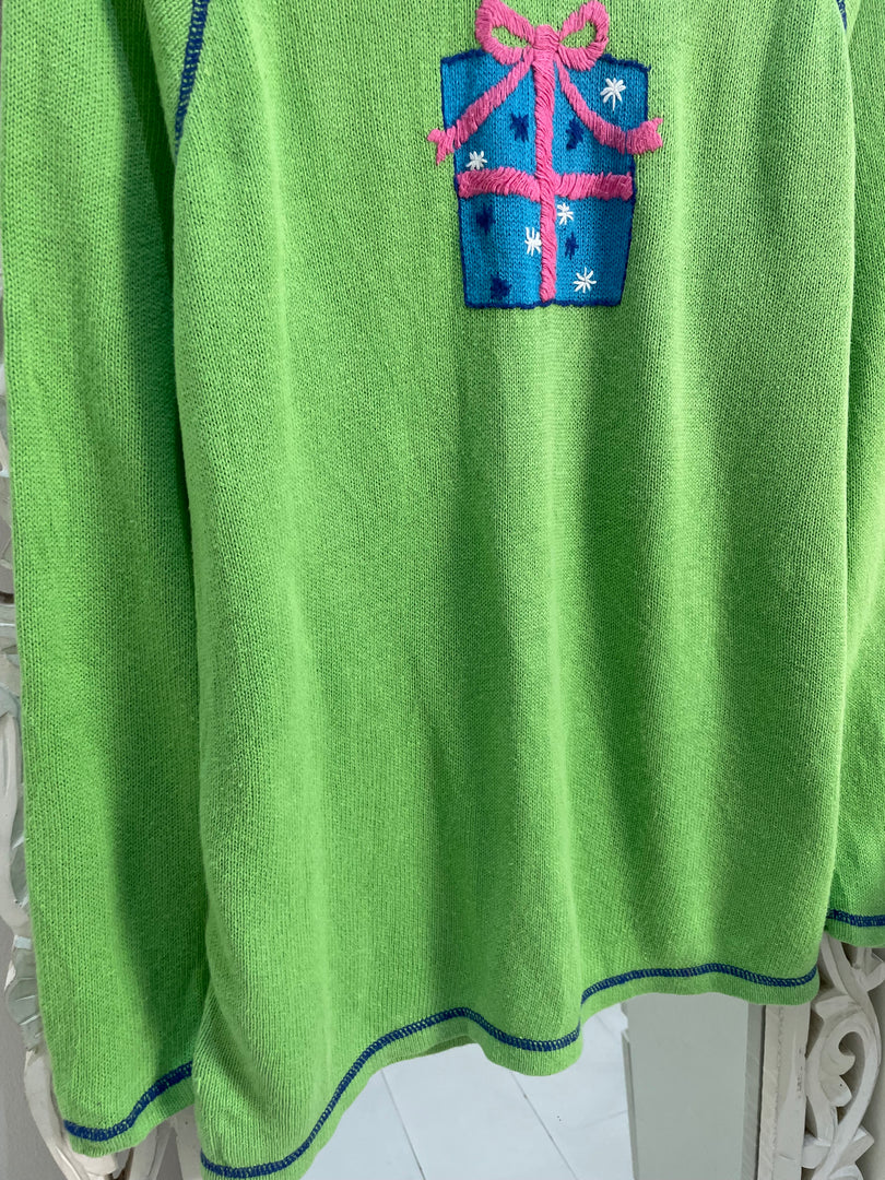 Quacker Factory Embroidered Sweater-Bust 42