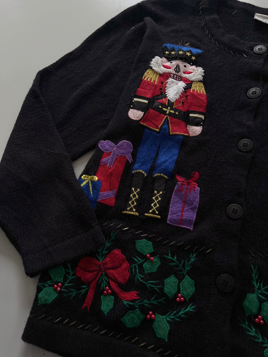 Bobbie Brooks Embroidered Christmas Cardigan Sweater-Bust 42