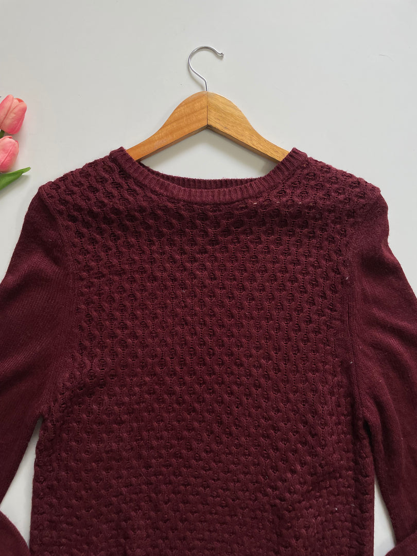 SPAO MAROON KNIT - BUST 34 TO 38