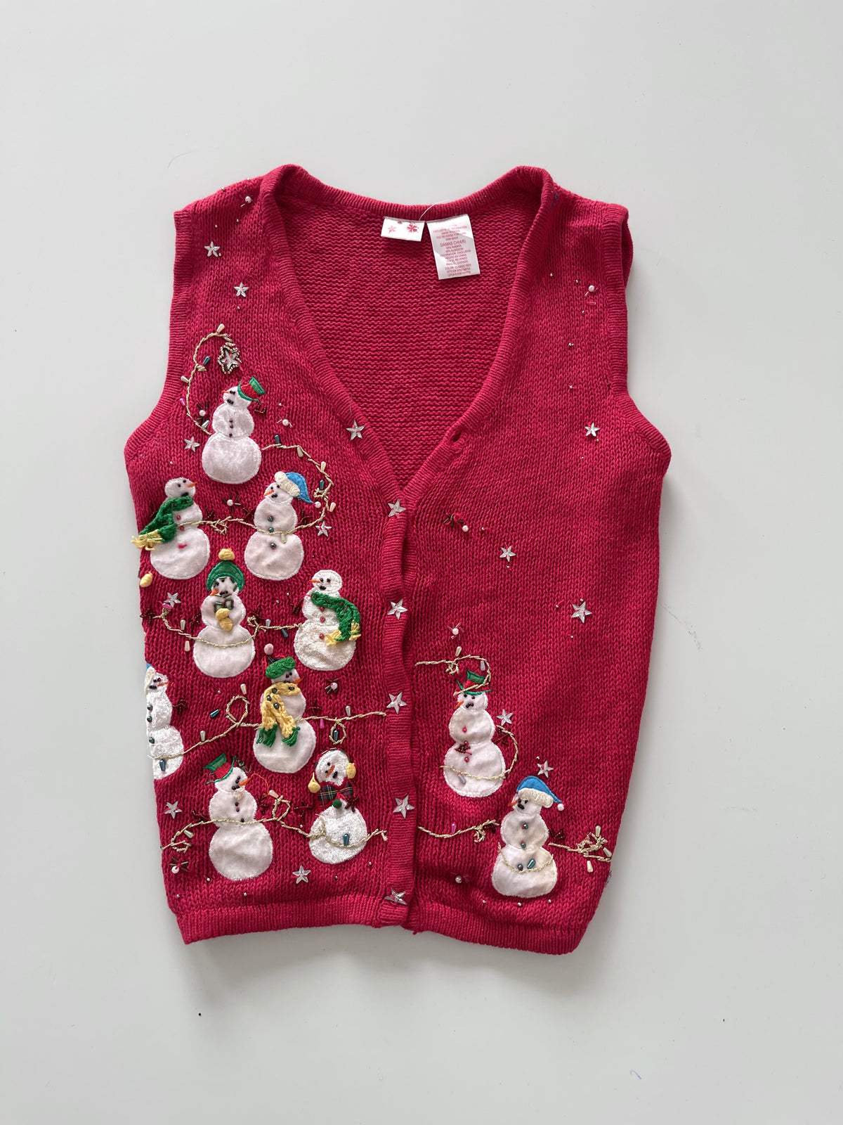 Christmas Embroidered Vest Sweater-Bust 44