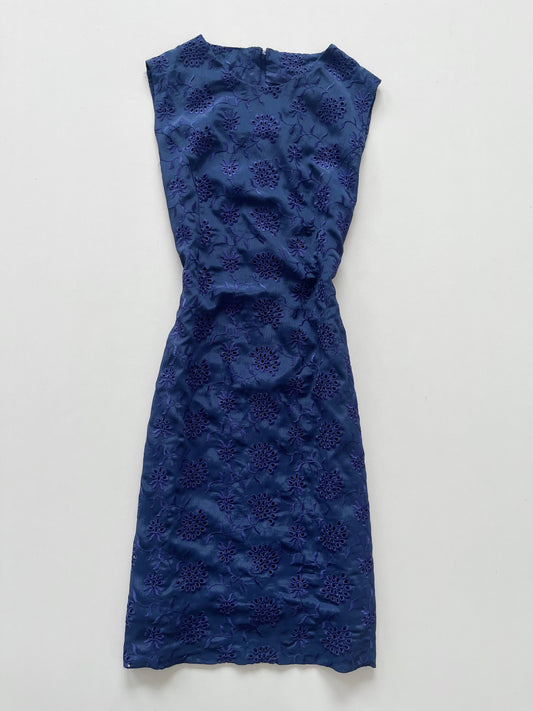 Eyelet Blue Dress-Bust 40