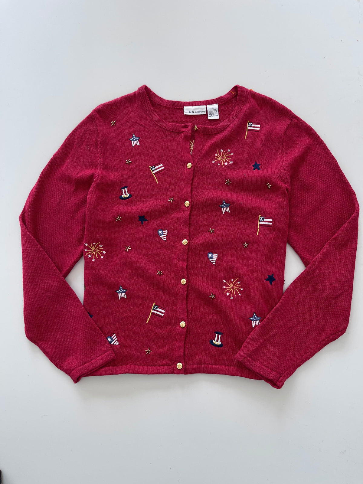 Croft&barrow Embroidered Christmas Cardigan Sweater-Bust 46