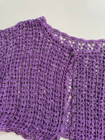 Load image into Gallery viewer, Purple Embroidered Crochet Top-Bust 34 to 36
