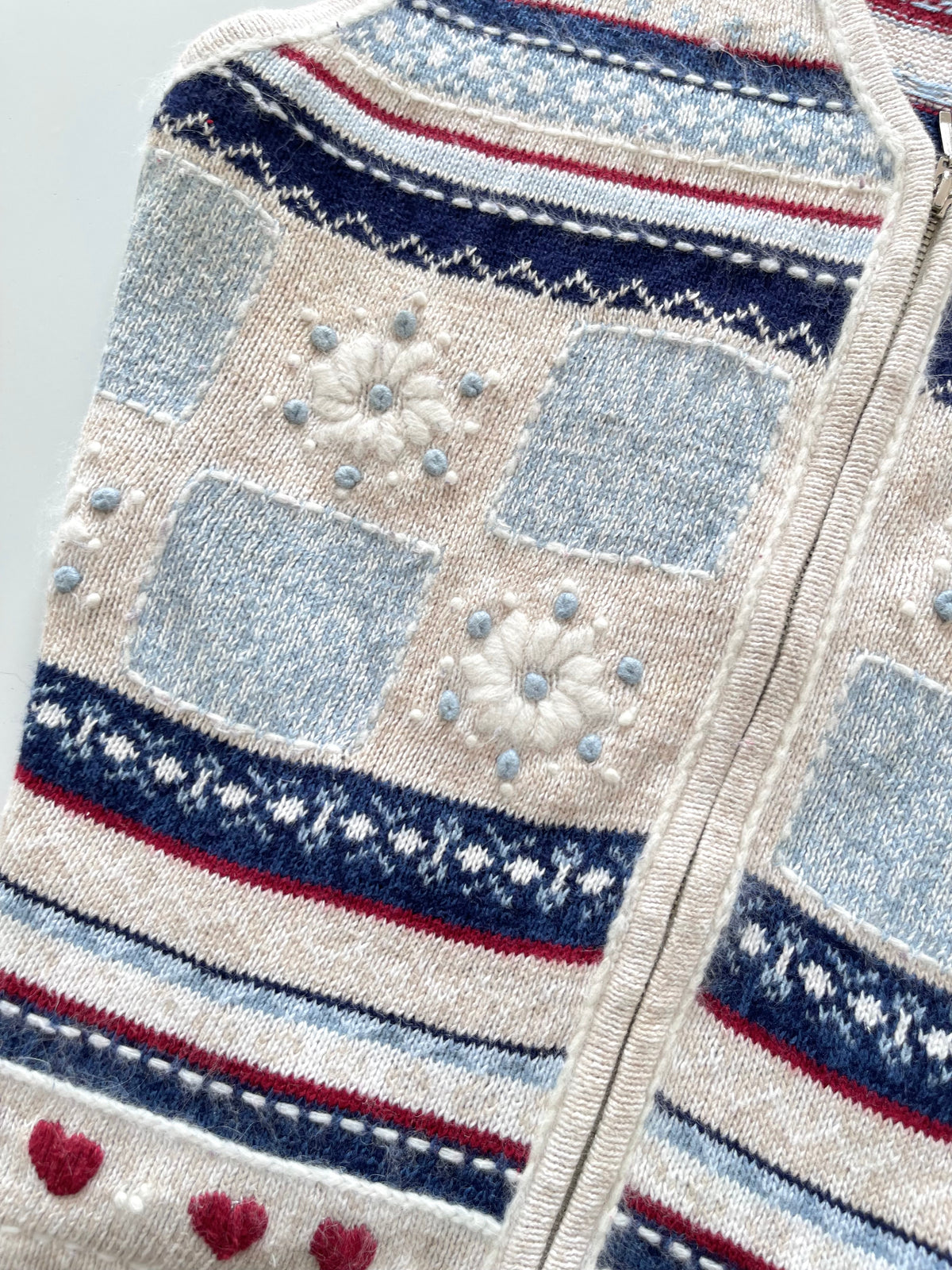 North Crest Embroidered Christmas Vest Sweater-Bust 44