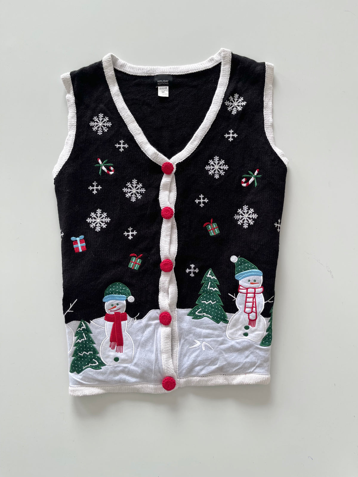 Holiday Editions Embroidered Christmas Vest Sweater-Bust 44