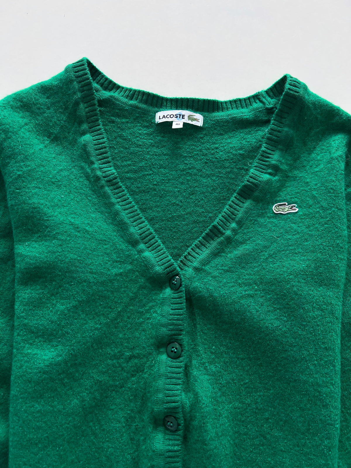 Lacoste 100% Wool Vintage Cardigan-Bust 34