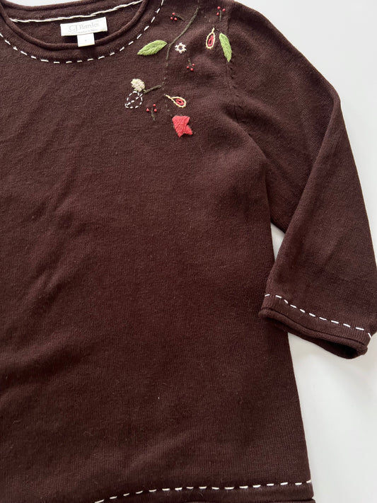 Cj Banks Embroidered Sweater-Bust 44