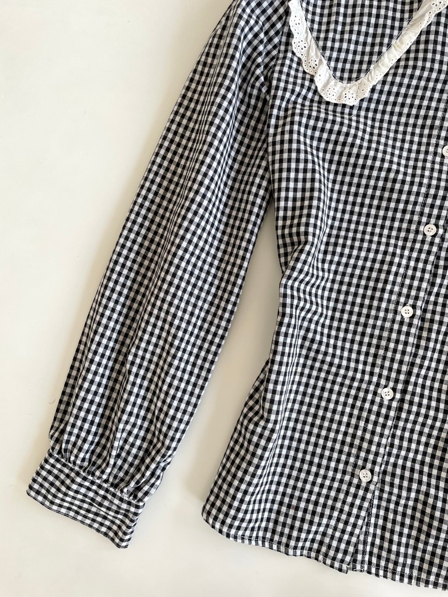 Gingham Peter Pan Shirt-Bust 42