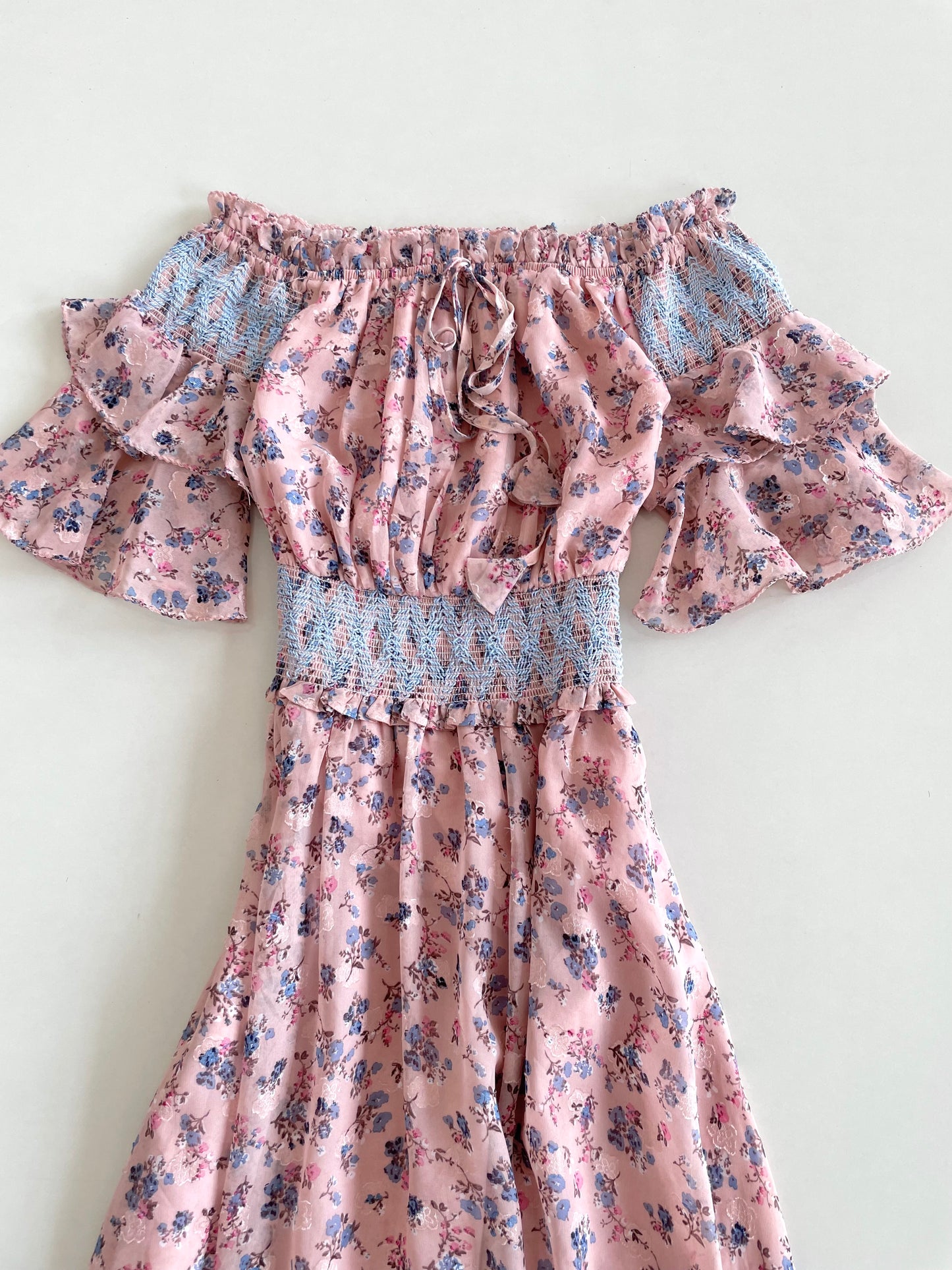 Floral Ruffle Dress-Bust 34 to 36