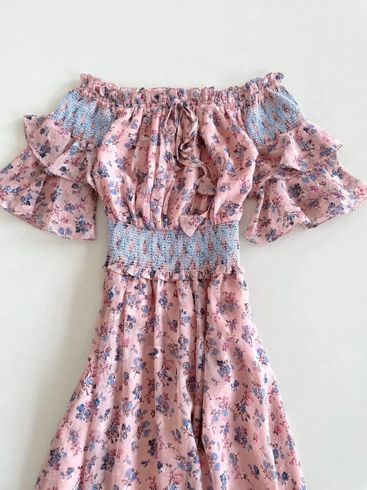 Floral Ruffle Dress-Bust 34 to 36