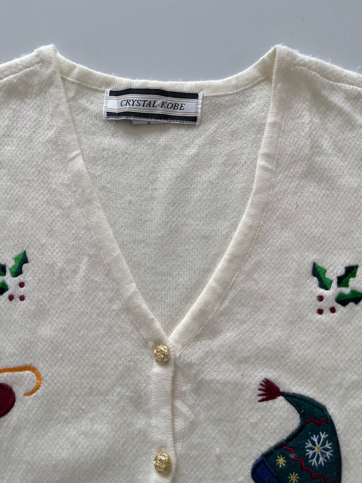 Crystal Kobe Embroidered Christmas Vest Sweater-Bust 38