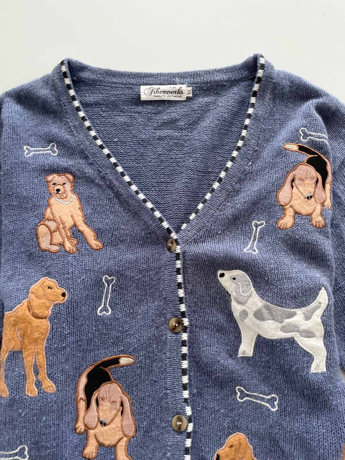 Fiberworks Embroidered Sweater Cardigan-Bust 52