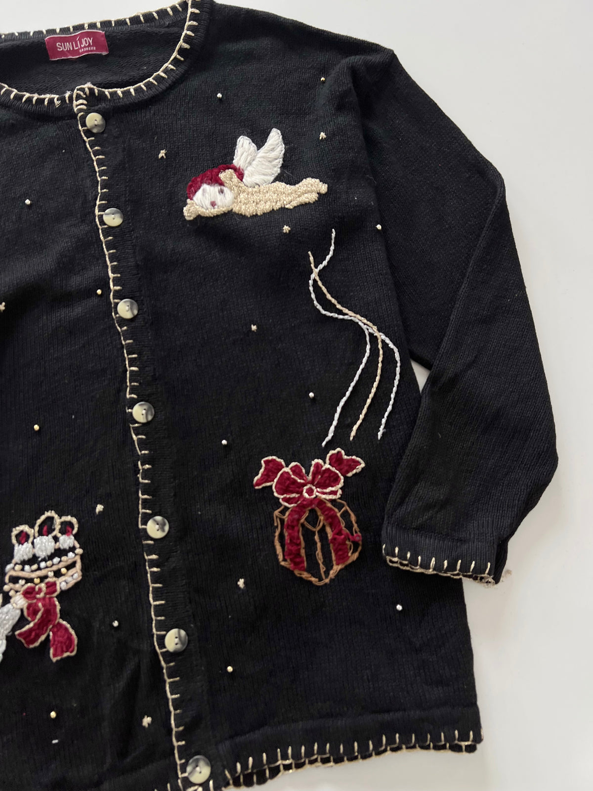 Sunli Joy Embroidered Christmas Cardigan Sweater-Bust 56