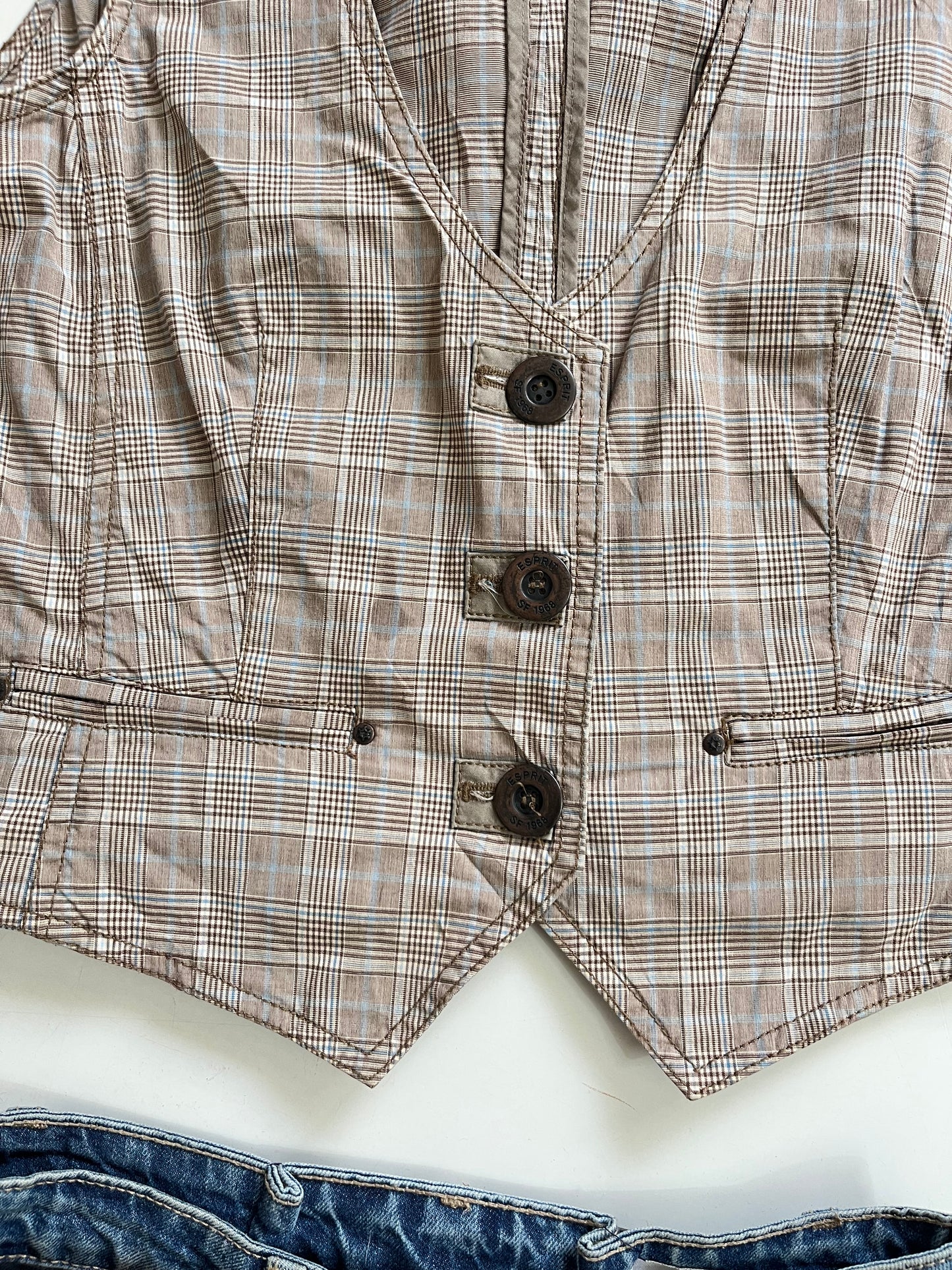 Esprit Plaid Waistcoat - Bust 36