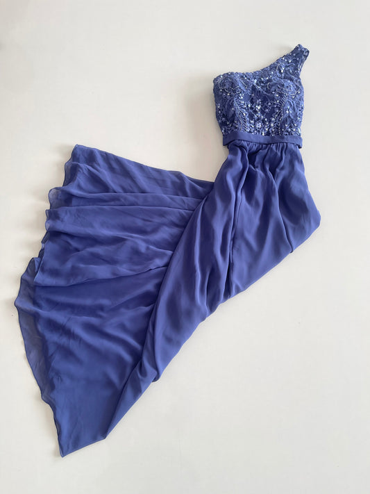 Kennedy Blue Embroidered Dress-Bust 32