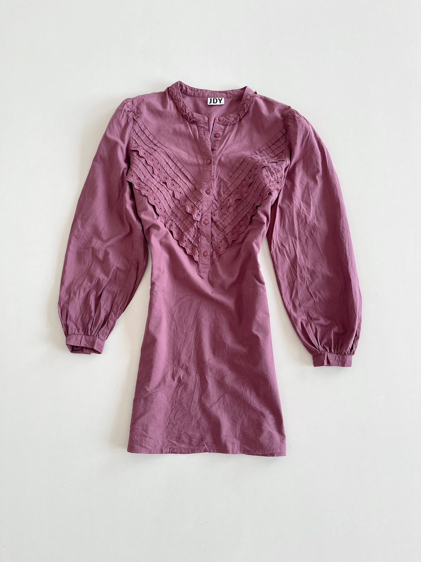Vintage Ruffle Cotton Dress-Bust 40