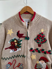 Tiara Embroidered Christmas Sweater-Bust 46