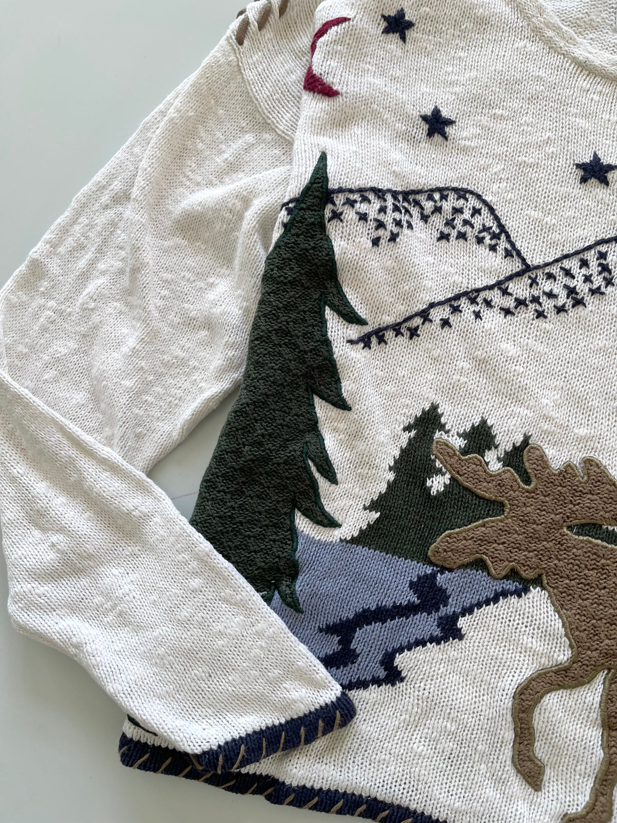 Christopher&Banks Christmas Hand Embroidered Sweater-Bust 44