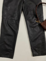 Load image into Gallery viewer, Porque Black Faux Leather Pants - Waist 24
