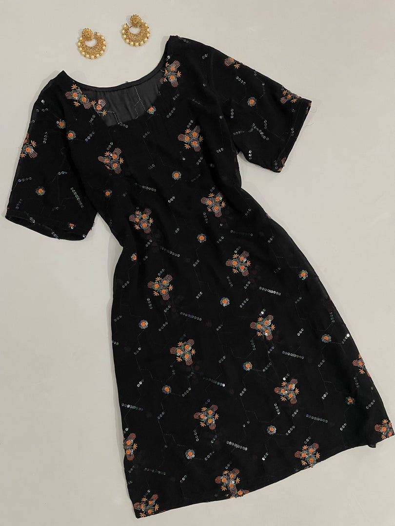 Sequin Sheer Kurta-Bust 40