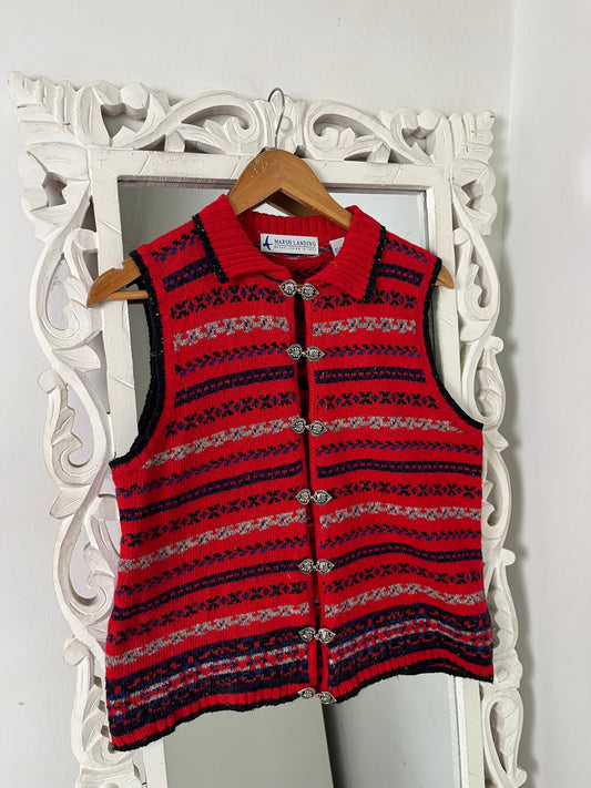 Vintage Embroidered Sweater Vest-Bust 38