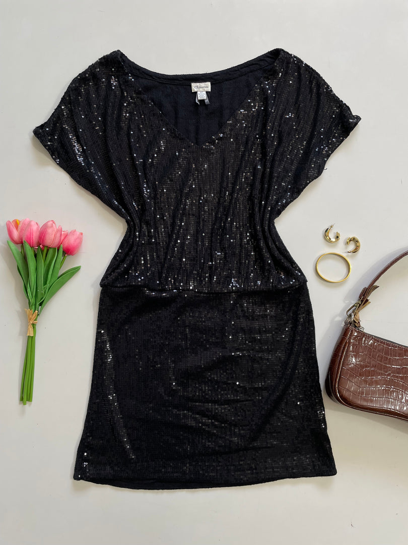 Sequin Black Dress-Bust 42 to 46