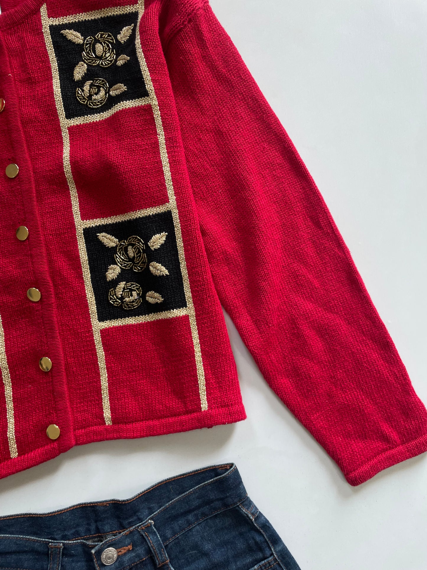 Lise J Vintage Embroidered Sweater-Bust 42