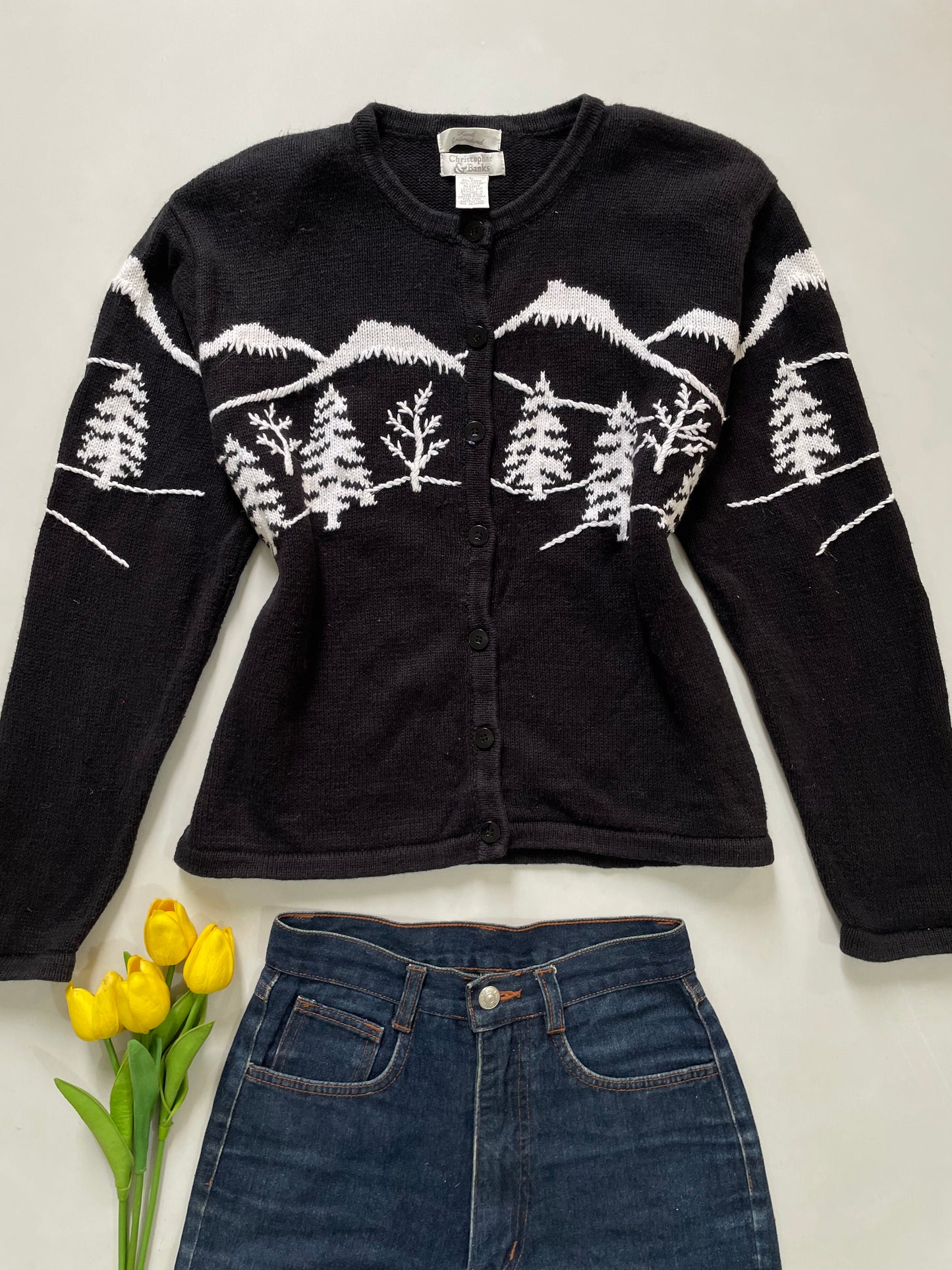 Christopher & Banks Hand Embroidered Christmas Sweater - Bust 40